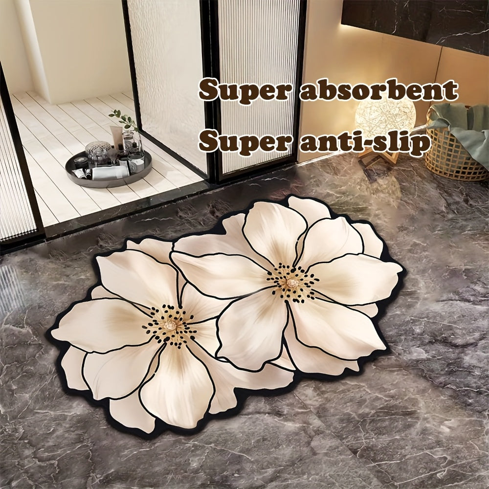 Diatom Mud Mat, Absorbent And Quick Drying, Safe And Non Slip, Home Mat, Mat For Bathrooms, Kitchens, Living Rooms, And The Whole House, Floor Mat, Table Mat, Mouse Pads, Draining Mat, Stylish Design, Gift, Home Decor, Protect Floor, Flowe Shaped