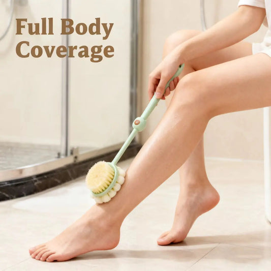 3pcs High-Quality Sunflower Shape Bath Back Scrubber Brush Multi-Pack - Long Anti-Slip Grip, Dual-Sided Sponge Loofah, Whole Body Exfoliating Shower Massage Tool, Blackhead Removal, Adult Bathing Accessory, Father's Day Gift toolupgrade