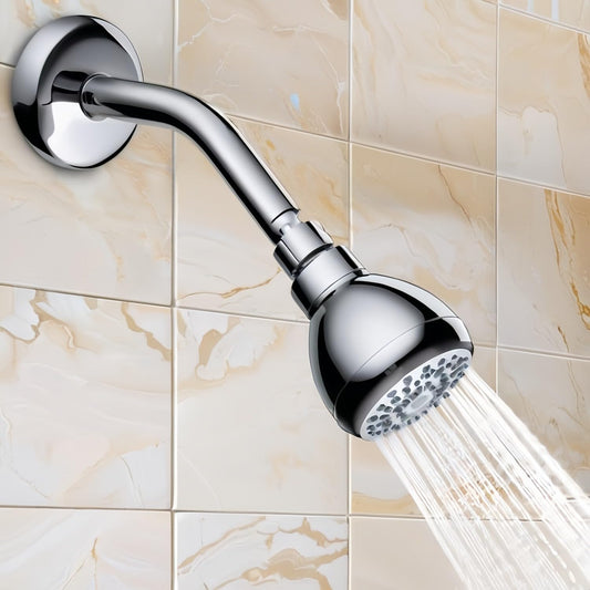 High Pressure Shower Head 3" Chrome - 360° Rotating Self-Cleaning Jets, Water Saving Flow Optimizer, Easy Install & Rustproof ABS, Spa Rainfall Spray for Adults/Elderly