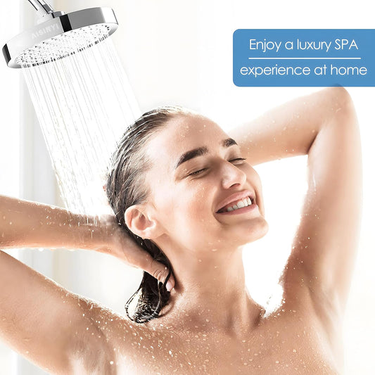 6" High Pressure Rain Shower Head, Luxury Polished Chrome Finish
