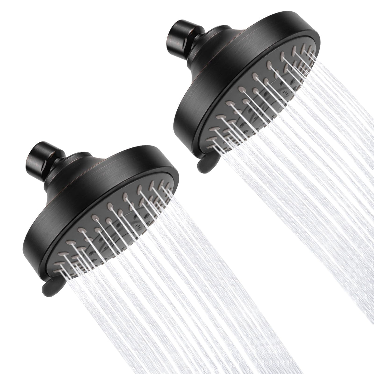 AISOSO High Pressure Rain Shower Head 2PCS 5 Modes 4.1 Inch Chrome