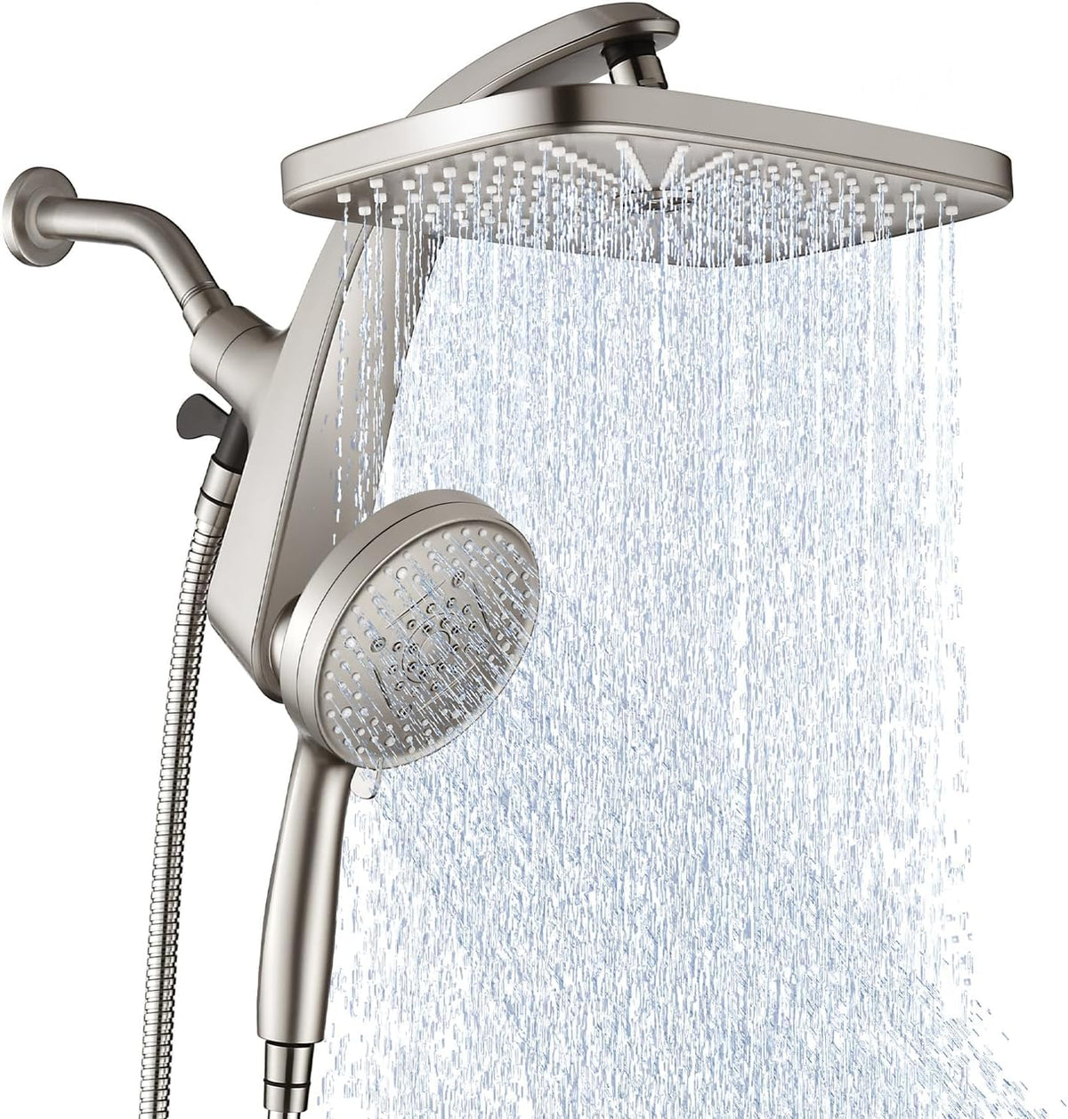 Rain Shower Head with Handheld Showerhead, Black 1.8GPM 460311