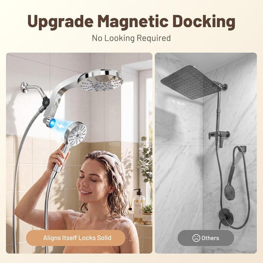 Rain Shower Head with Handheld Spray Combo, 2026 Magnetic Shower Head