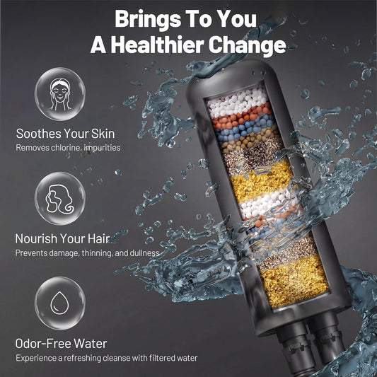 Dual Filtered Rainfall Handheld Showerhead Spray Combo for Bathroom