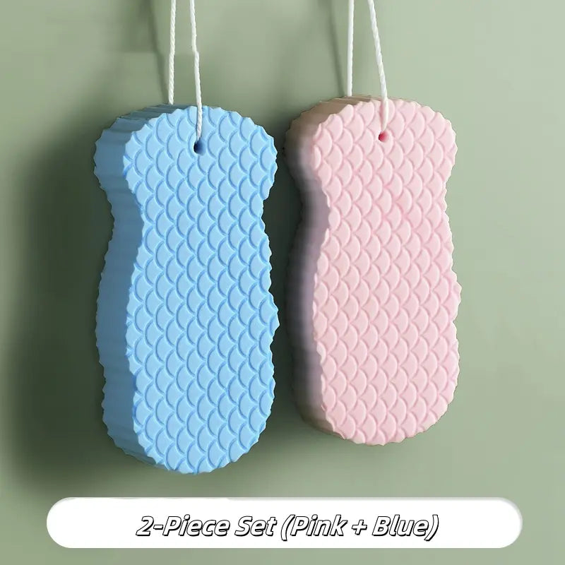 3D Exfoliating Bath Sponge Body Brush - Skin-Friendly Reusable Bathroom Accessory for Personal & Child Use, Erases Skin Dirt & Fat Removal, Replaces Exfoliating Gloves, Full Body Use, 1-2 Pieces, 5.99