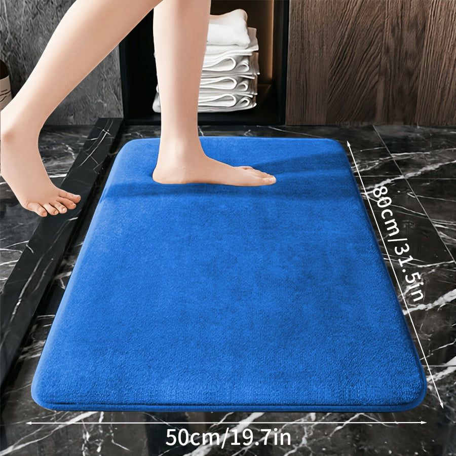 1pc Ultra-Soft Absorbent Mat 25D Thickened Non-Slip Machine Washable Luxury Memory Foam Bath Mat Quick-Dry Thickened Toilet Rug Soft Comfortable Home Decor Living Room Kitchen Laundry Room Bedroom Indoor Use