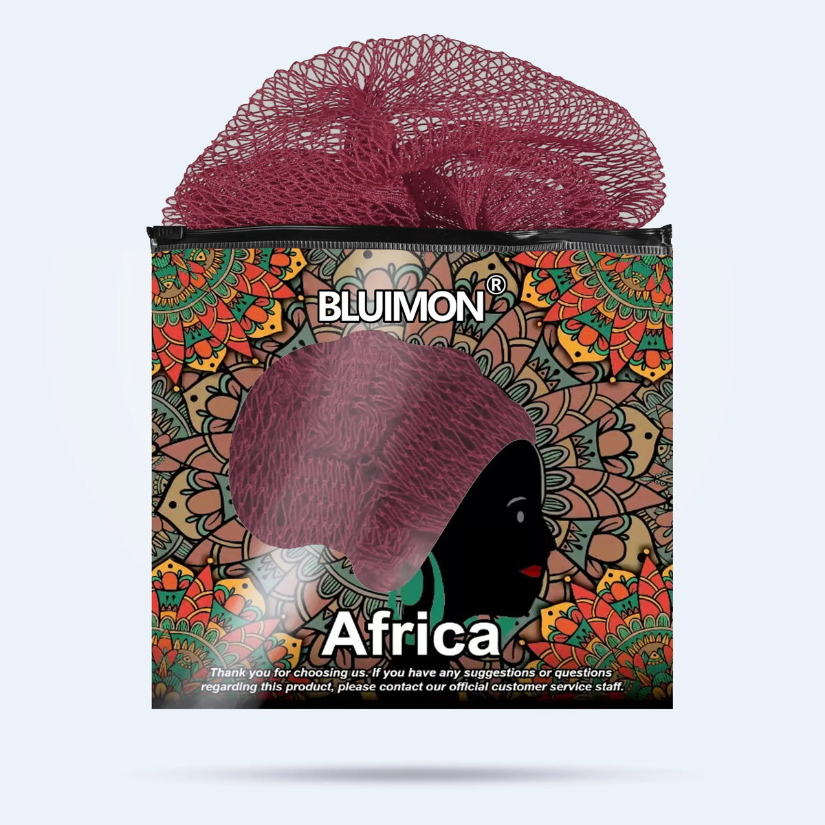 Bluimon African Exfoliating Net - Ethically Sourced from Nigeria, Foldable Exfoliating Mesh Sponge for Normal Skin, Quick-Drying Hygienic Beauty Products for Radiant Skin, Personal Self Care Bath & Body Care Bathing Accessory