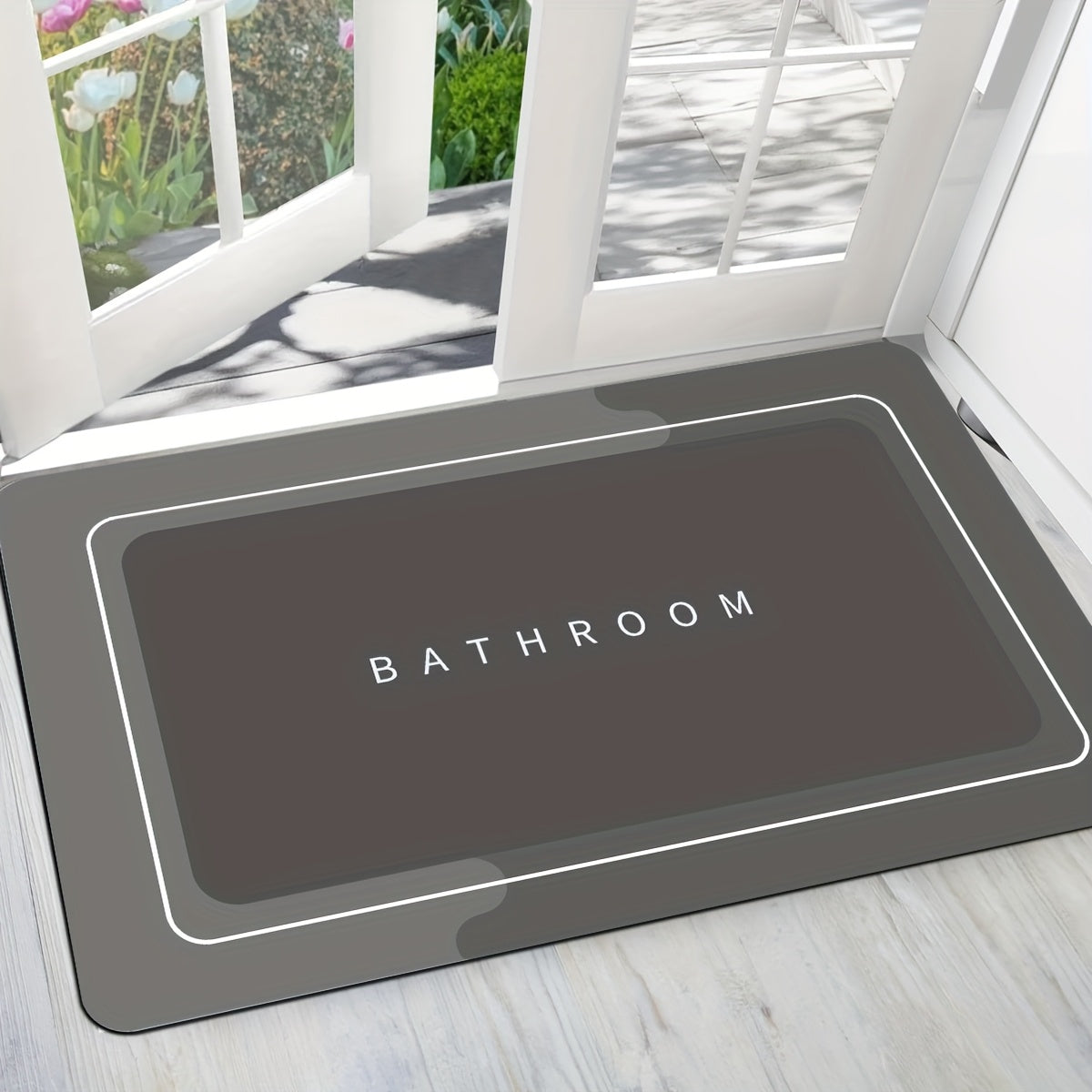 1pc Quick-Dry Bathroom Mat Bath Rug Non-Slip Absorbent Diatom Mud Floor Rug with Geometric Design for Shower And Entryway Bathroom Mat Suitable for Family Living Room Kitchen Bedroom Farmhouse Christmas Thanksgiving Halloween