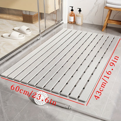 1pc of Dongyang brand Christmas PVC anti slip bathroom mat, bathroom mat with rubber backing and drainage holes, soft shower mat, suitable for bathtub, shower floor mat, bathroom mat, simple and stylish bathroom decoration mat, 16.9 * 23.6 inches, Best fo