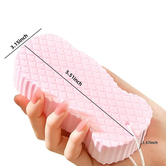 3D Exfoliating Bath Sponge Body Brush - Skin-Friendly Reusable Bathroom Accessory for Personal & Child Use, Erases Skin Dirt & Fat Removal, Replaces Exfoliating Gloves, Full Body Use, 1-2 Pieces, 5.99