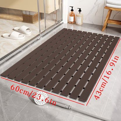 1pc of Dongyang brand Christmas PVC anti slip bathroom mat, bathroom mat with rubber backing and drainage holes, soft shower mat, suitable for bathtub, shower floor mat, bathroom mat, simple and stylish bathroom decoration mat, 16.9 * 23.6 inches, Best fo