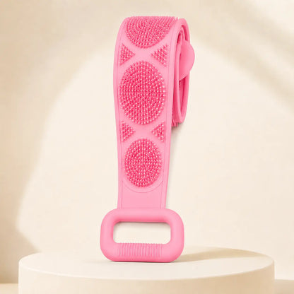 1-Piece Lightweight Silicone Bath Brush - Double-Sided Back Scrubbing Tool with Mesh Sponge, Long Body Cleaning Brush Strap, Soft Bristles & Handles for Gentle Exfoliation (Indoor Recreation Self-Care Accessory),back to school,back to school haul,sohochic