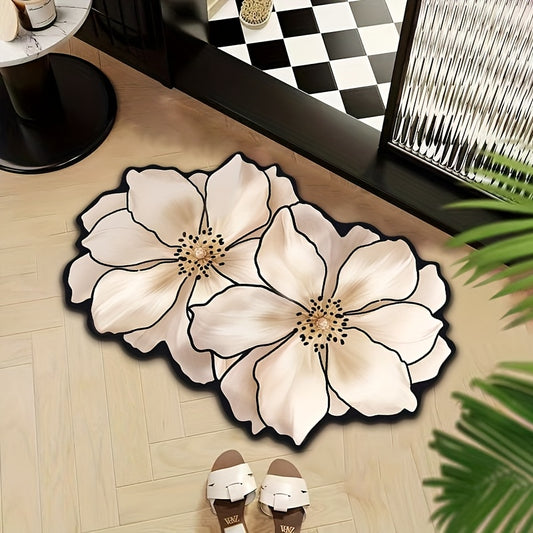 Diatom Mud Mat, Absorbent And Quick Drying, Safe And Non Slip, Home Mat, Mat For Bathrooms, Kitchens, Living Rooms, And The Whole House, Floor Mat, Table Mat, Mouse Pads, Draining Mat, Stylish Design, Gift, Home Decor, Protect Floor, Flowe Shaped