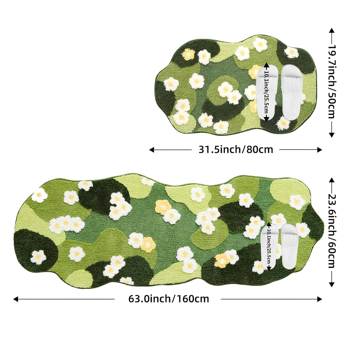 1pc Green Moss Tufted Bathroom Rug Fluffy Bath Mat, Extra Soft Absorbent Premium Bath Rug, Non-Slip Comfortable Bathroom Mat for Bathroom Floor, Sink, Bathtub, Shower Room, Home Decor, Christmas Decoration Christmas Gift