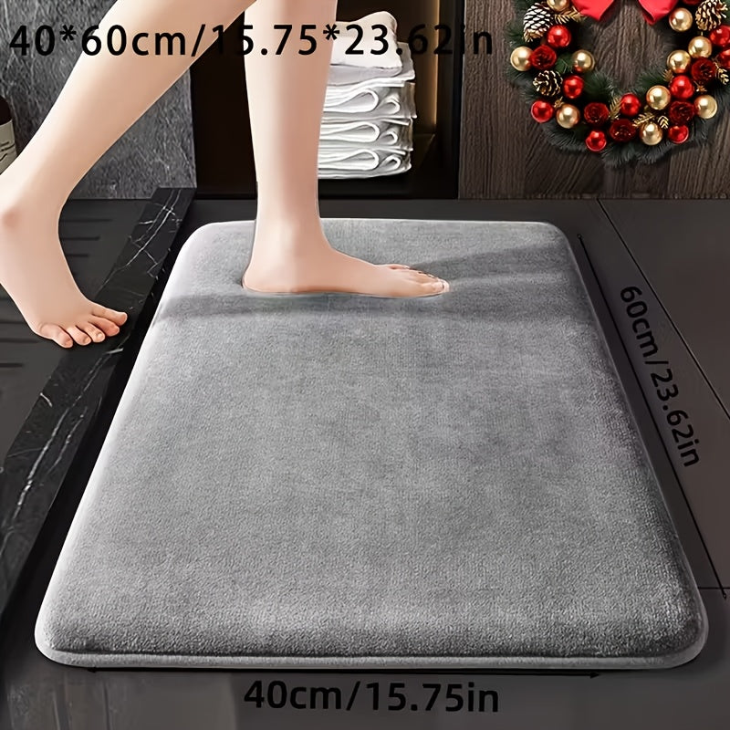 1pc Ultra-Soft Absorbent Mat 25D Thickened Non-Slip Machine Washable Luxury Memory Foam Bath Mat Quick-Dry Thickened Toilet Rug Soft Comfortable Home Decor Living Room Kitchen Laundry Room Bedroom Indoor Use