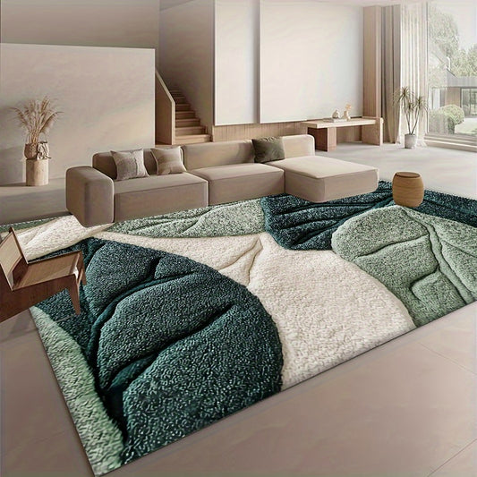[ Product] Leaf Pattern Mat 850G/M2 Machine Washable Non-Slip Carpet Material Living Room/Bathroom/Bedroom/Camping/Picnic/Yoga Universal Natural Fresh/Design Outdoor Indoor Dual Use Mat | Pad Ins Style