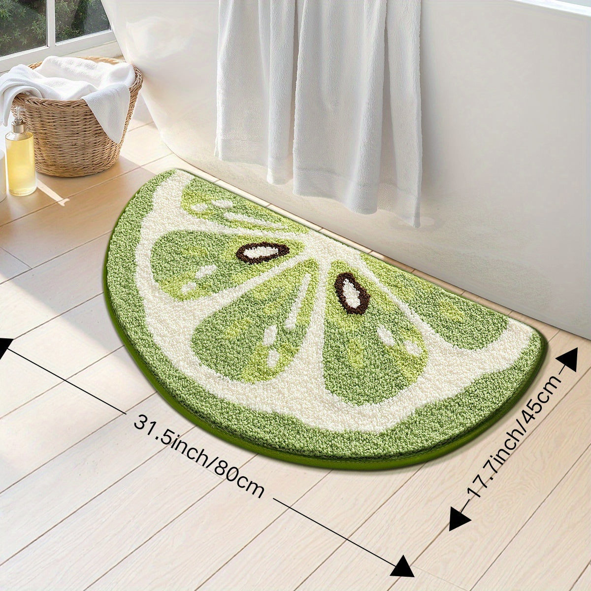 1pc Bathroom Rug Mat, Extra Soft Absorbent Premium Bath Rug Fruit Series, Non-Slip Comfortable Bath Mat for Bathroom Floor, Sink, Bathtub, Shower Room, Christmas Decoration Christmas Gift
