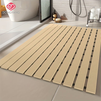 1pc of Dongyang brand Christmas PVC anti slip bathroom mat, bathroom mat with rubber backing and drainage holes, soft shower mat, suitable for bathtub, shower floor mat, bathroom mat, simple and stylish bathroom decoration mat, 16.9 * 23.6 inches, Best fo