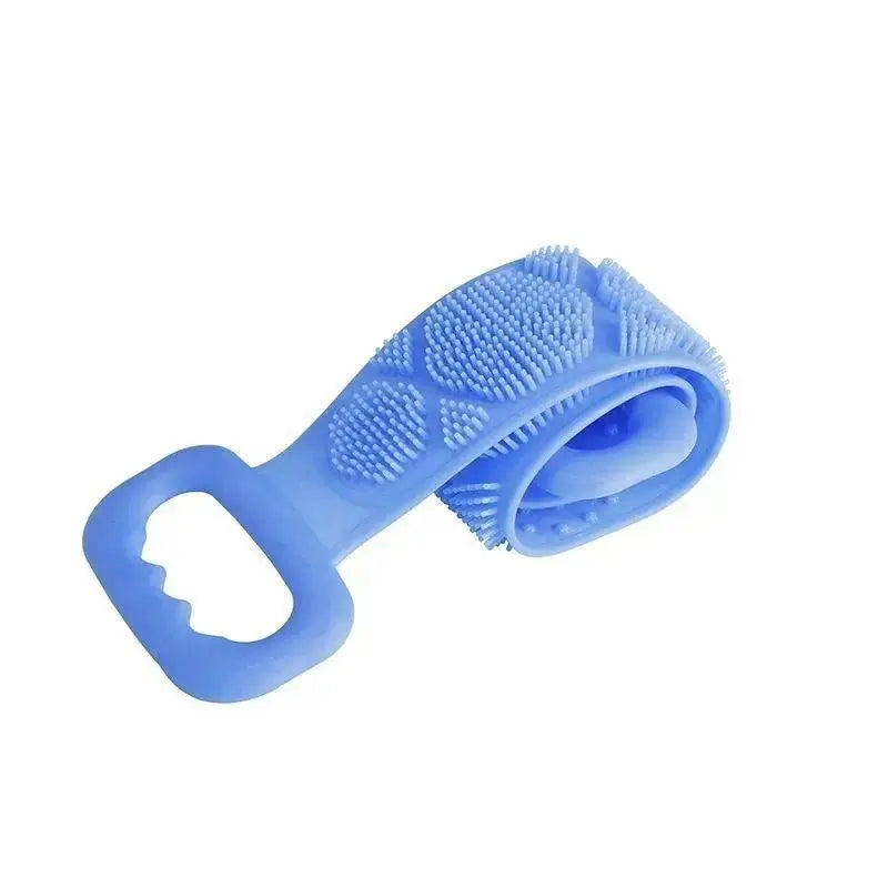 1-2 PCS Silicone Body Exfoliating Bath Set, Back Scrubber Strap with Bath Sponge Massage Brush, Double-Sides Deep Cleanse Shower Accessory for Skin Care,sohochic