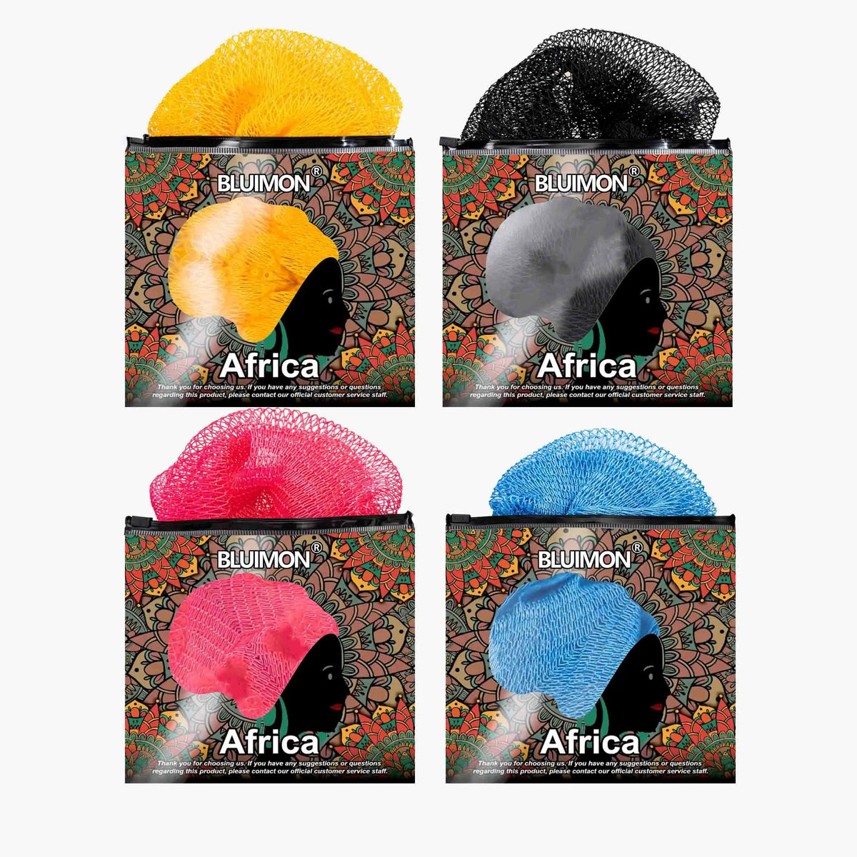 Bluimon African Exfoliating Net - Ethically Sourced from Nigeria, Foldable Exfoliating Mesh Sponge for Normal Skin, Quick-Drying Hygienic Beauty Products for Radiant Skin, Personal Self Care Bath & Body Care Bathing Accessory