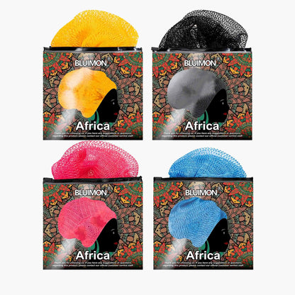 Bluimon African Exfoliating Net - Ethically Sourced from Nigeria, Foldable Exfoliating Mesh Sponge for Normal Skin, Quick-Drying Hygienic Beauty Products for Radiant Skin, Personal Self Care Bath & Body Care Bathing Accessory
