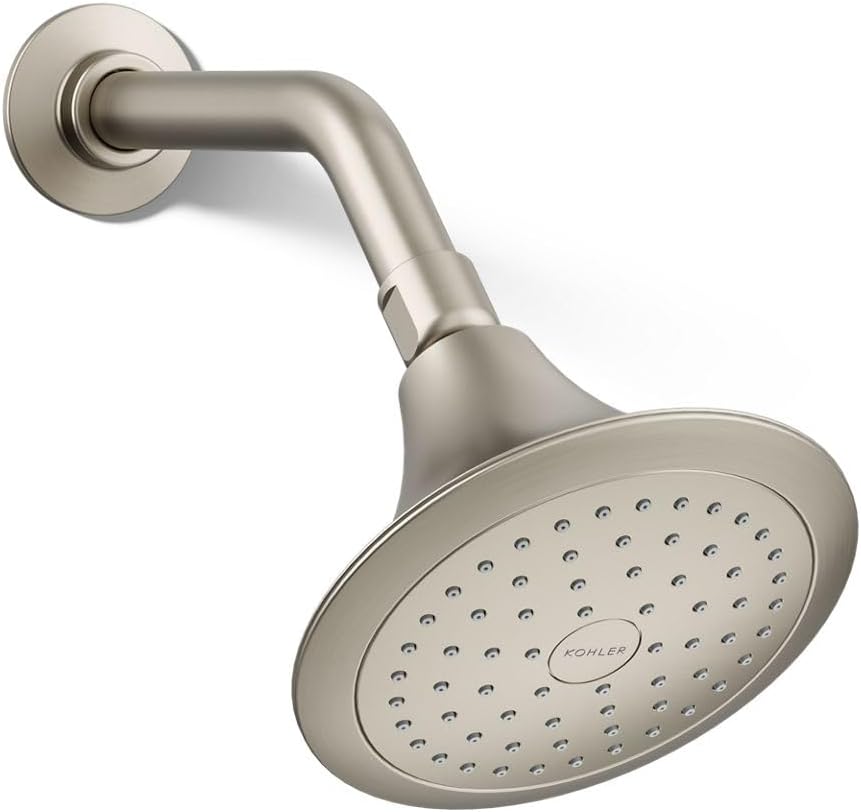 KOHLER 10282-AK-BN Forté® Single-function showerhead, 2.5 GPM, Corrosion Resistant Finish, Vibrant Brushed Nickel