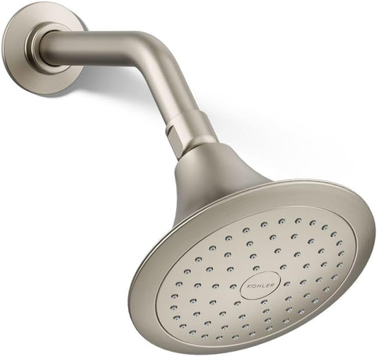 KOHLER 10282-AK-BN Forté® Single-function showerhead, 2.5 GPM, Corrosion Resistant Finish, Vibrant Brushed Nickel