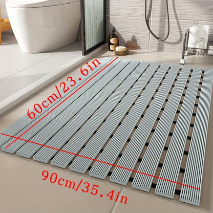 1pc of Dongyang brand Christmas PVC anti slip bathroom mat, bathroom mat with rubber backing and drainage holes, soft shower mat, suitable for bathtub, shower floor mat, bathroom mat, simple and stylish bathroom decoration mat, 16.9 * 23.6 inches, Best fo