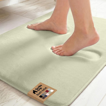 GORILLA GRIP® Memory Foam Bath Rug for Bathroom, 24x17 Gray