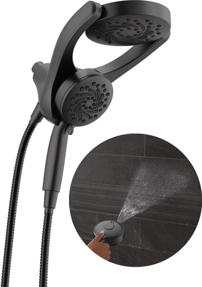 Delta 5-Setting HydroRain 2-in-1 Dual Shower Head with ProClean Spray, Brushed Nickel High Pressure Shower Head with Handheld Spray, 1.75 GPM Flow Rate, Satin Nickel 75419SN