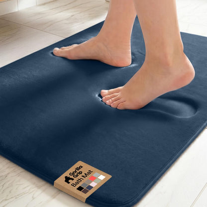 GORILLA GRIP® Memory Foam Bath Rug for Bathroom, 24x17 Gray