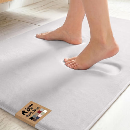 GORILLA GRIP® Memory Foam Bath Rug for Bathroom, 24x17 Gray