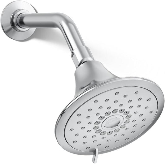 KOHLER 22169-G-CP Forté® Three-function showerhead, 1.75 GPM, Full Coverage, Pulsating Massage, Silk Spray, Corrosion Resistant, Polished Chrome