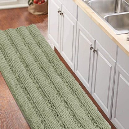 Turquoize Bathroom Runner Rug 17"x47", Soft Absorbent Chenille Bath Rug