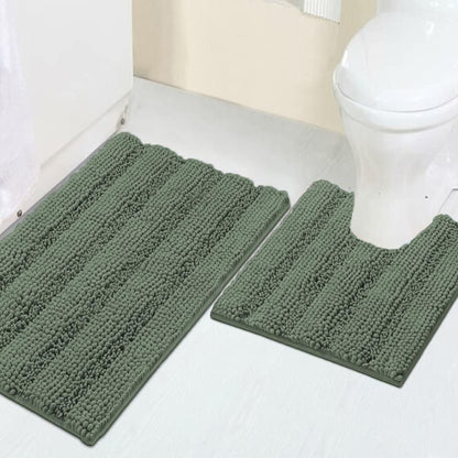 Turquoize Bathroom Runner Rug 17"x47", Soft Absorbent Chenille Bath Rug