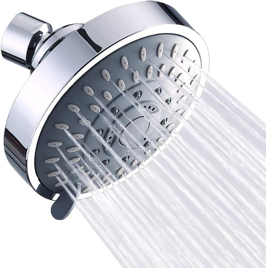 AISOSO High Pressure Rain Shower Head 5 Modes Showerhead 4.1 Inch Chrome
