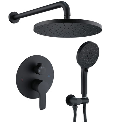 Iriber Brushed Gold Shower Head with Handheld,Rain Shower System Faucet Set