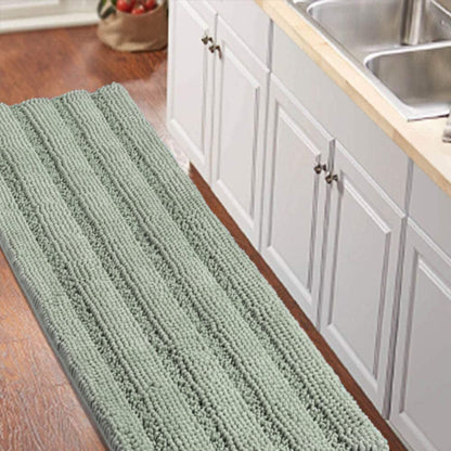 Turquoize Bathroom Runner Rug 17"x47", Soft Absorbent Chenille Bath Rug