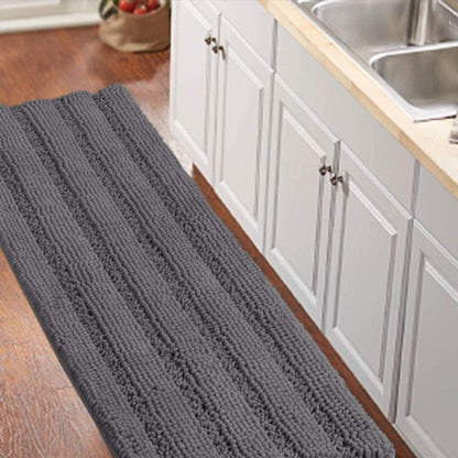 Turquoize Bathroom Runner Rug 17"x47", Soft Absorbent Chenille Bath Rug