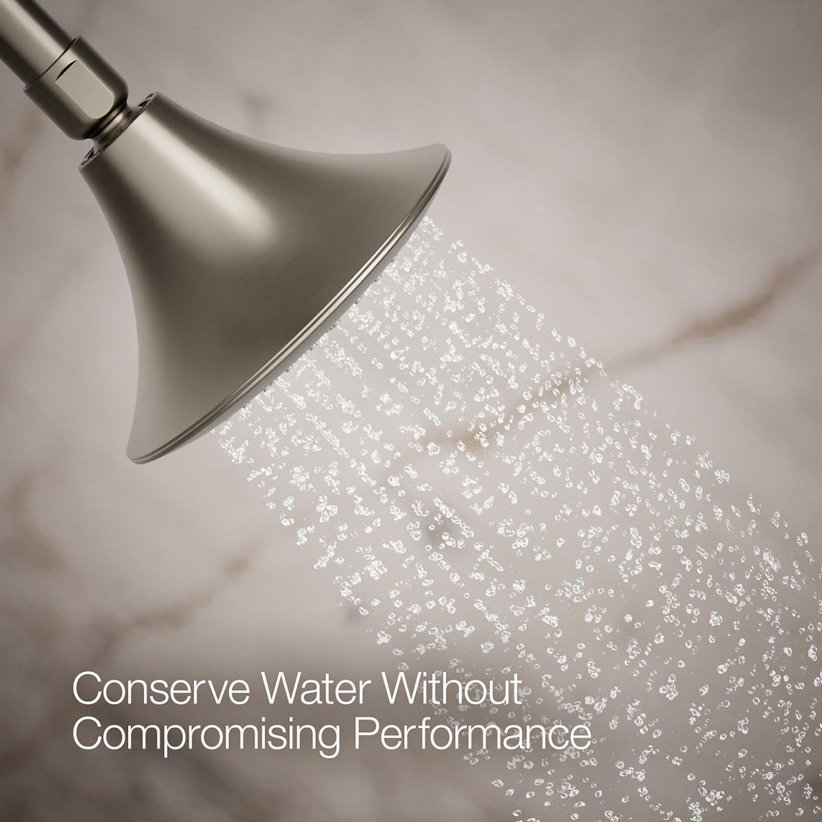 KOHLER 10282-AK-BN Forté® Single-function showerhead, 2.5 GPM, Corrosion Resistant Finish, Vibrant Brushed Nickel