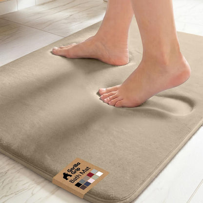 GORILLA GRIP® Memory Foam Bath Rug for Bathroom, 24x17 Gray