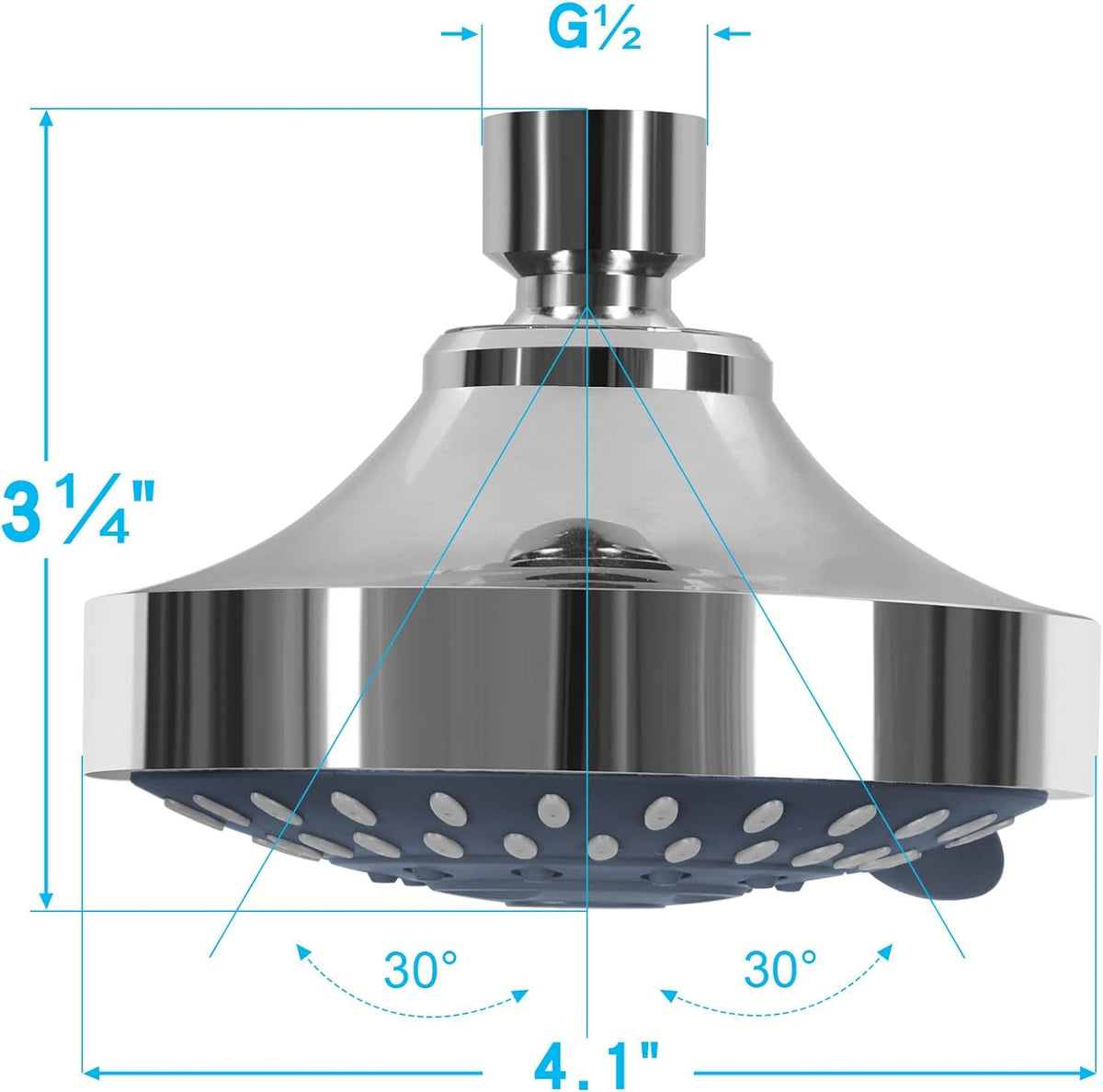 AISOSO High Pressure Rain Shower Head 2PCS 5 Modes 4.1 Inch Chrome
