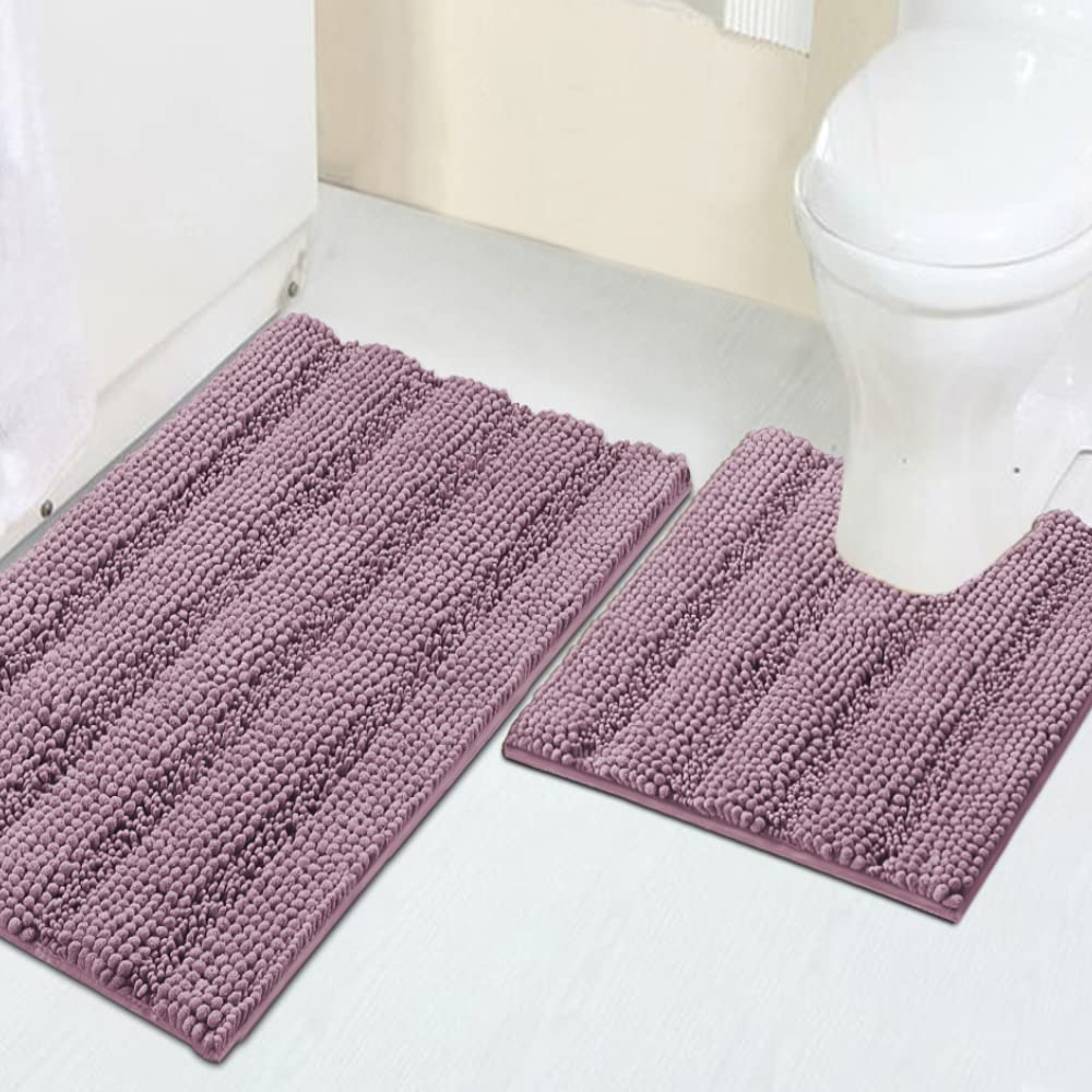 Turquoize Bathroom Runner Rug 17"x47", Soft Absorbent Chenille Bath Rug
