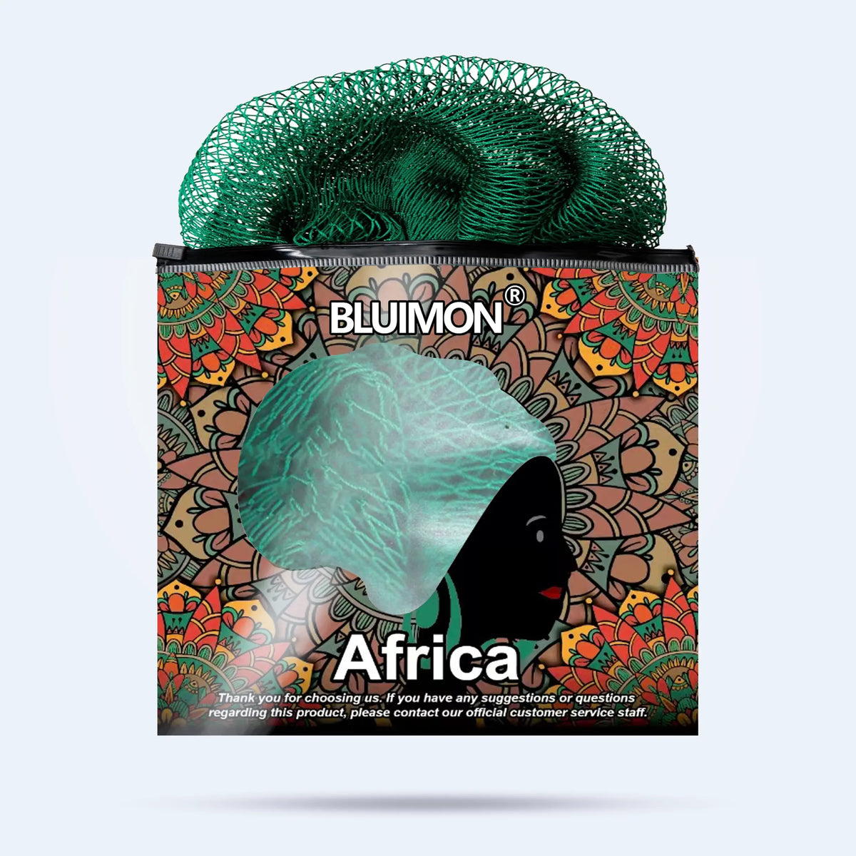 Bluimon African Exfoliating Net - Ethically Sourced from Nigeria, Foldable Exfoliating Mesh Sponge for Normal Skin, Quick-Drying Hygienic Beauty Products for Radiant Skin, Personal Self Care Bath & Body Care Bathing Accessory