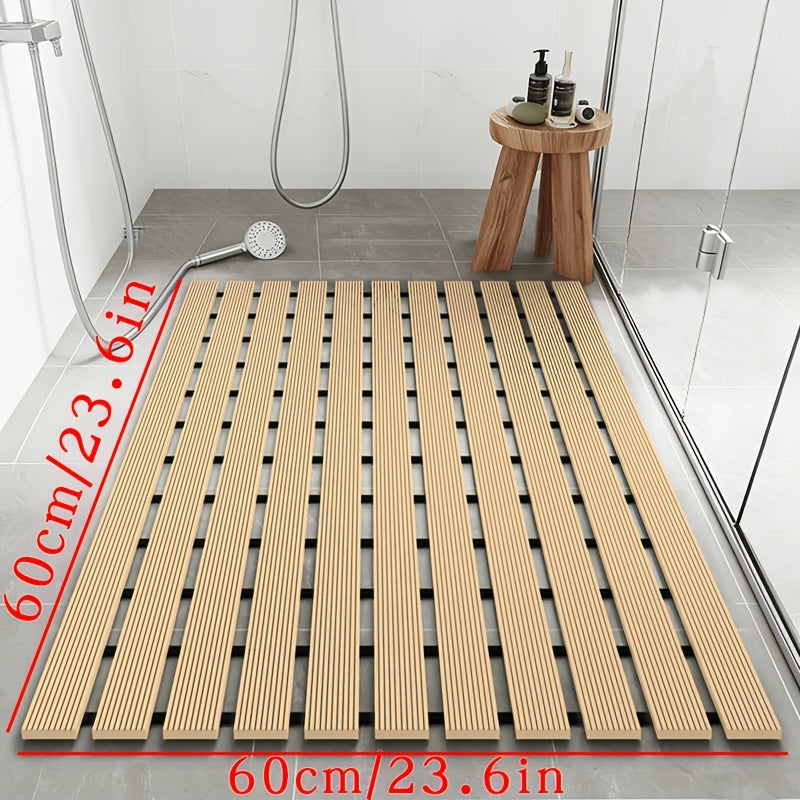 1pc of Dongyang brand Christmas PVC anti slip bathroom mat, bathroom mat with rubber backing and drainage holes, soft shower mat, suitable for bathtub, shower floor mat, bathroom mat, simple and stylish bathroom decoration mat, 16.9 * 23.6 inches, Best fo