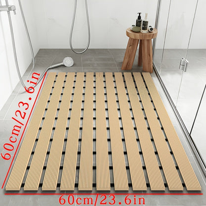 1pc of Dongyang brand Christmas PVC anti slip bathroom mat, bathroom mat with rubber backing and drainage holes, soft shower mat, suitable for bathtub, shower floor mat, bathroom mat, simple and stylish bathroom decoration mat, 16.9 * 23.6 inches, Best fo