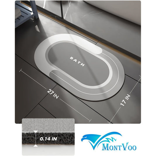 Non Slip, Quick Dry, Bath Mat Rug for Bathroom Floor - Easy Care Shower Rug for Outside Bathtub