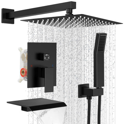 Shower Faucet Set 10‘’ Shower Head,Brush Nickel Shower System