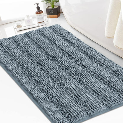 Turquoize Bathroom Runner Rug 17"x47", Soft Absorbent Chenille Bath Rug