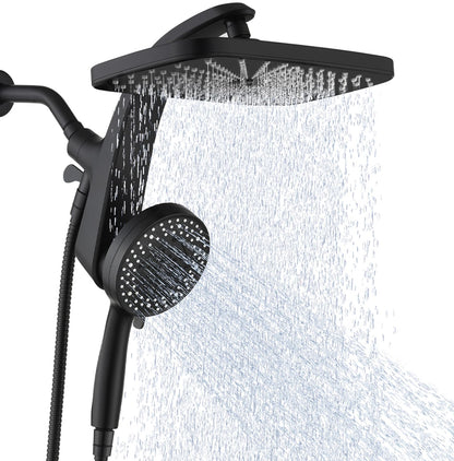 Rain Shower Head with Handheld Showerhead, Black 1.8GPM 460311